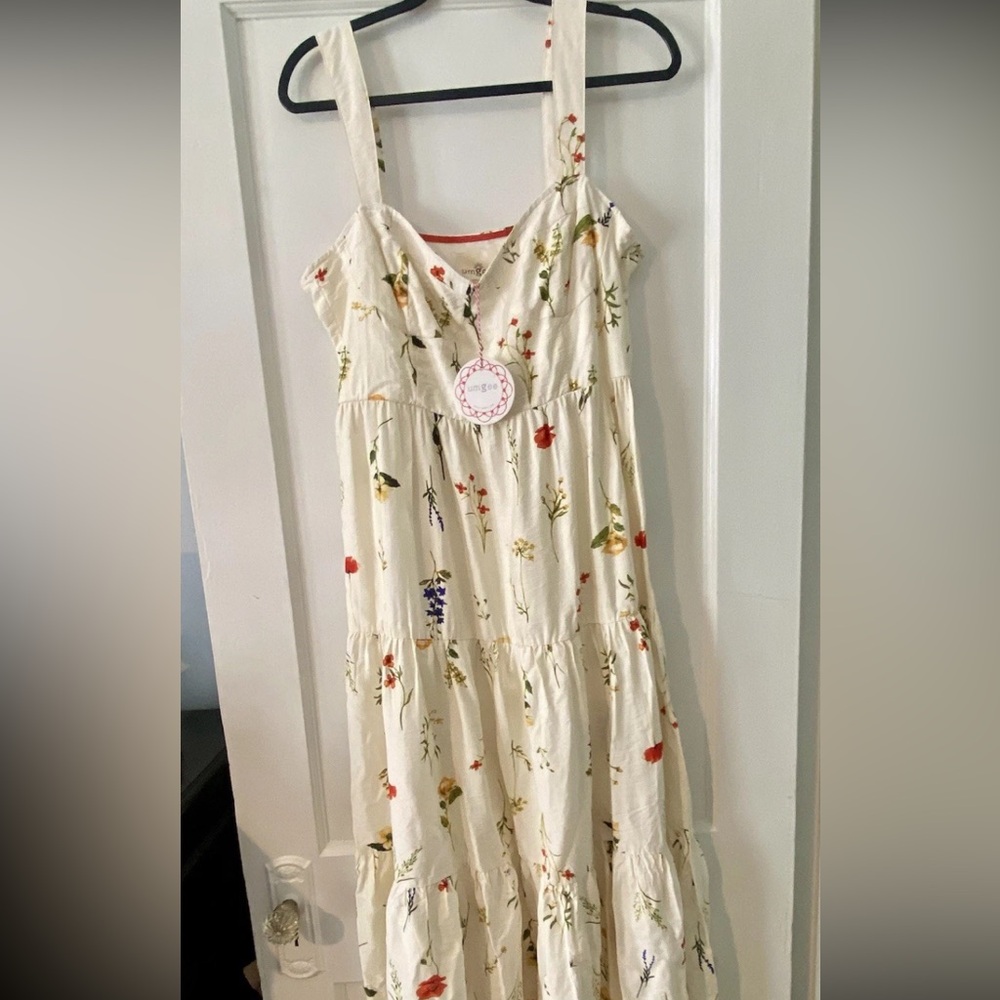 Umgee Womens Floral Dress in Cream